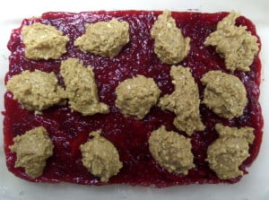 Oatmeal drops for Cranberry Chocolate Bars