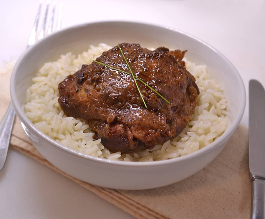 Filipino Philippine Chicken Adobo - Simmered in Vinegar and Soy Sauce - craftycookingmama.com