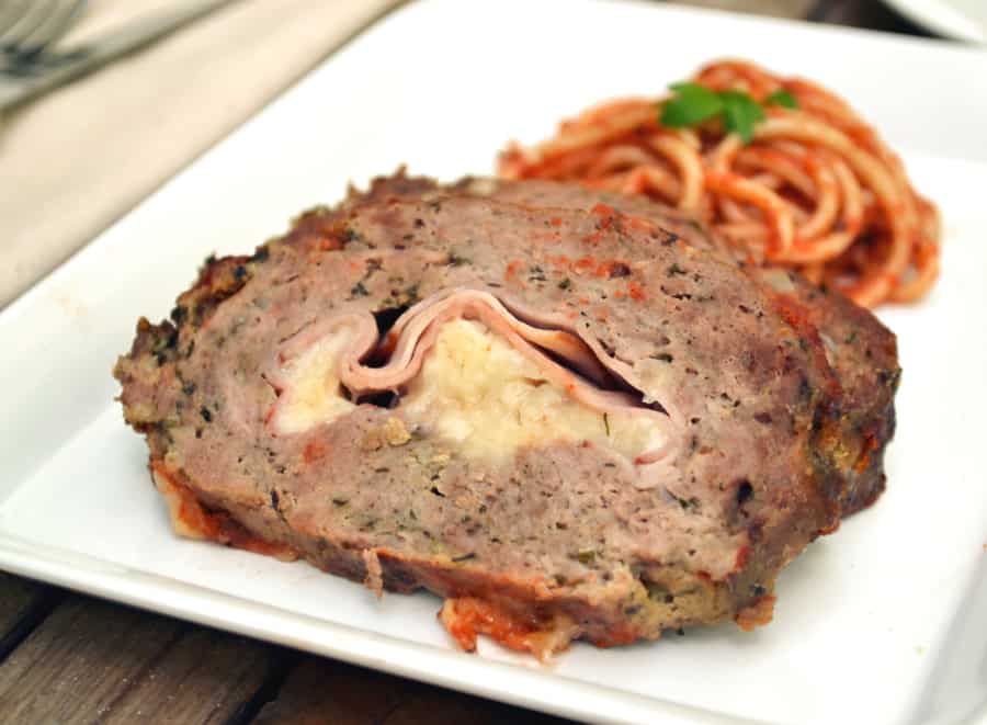 Stuffed Meatloaf - Stuffed Italian Meat Roll - Ham & Mozzarella Cheese Stuffed Italian Meatloaf - craftycookingmama.com