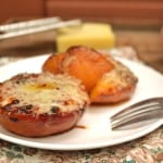 Fresh Peaches Grilled with Honey, Balsamic Vinegar & Gruyere Cheese | craftycookingmama.com