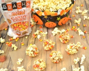 Bringing back an old favorite - Popcorn Balls | Made with Marshmallow, Candy Corn, Pretzels & Peanuts | Kids & Adults Love this Halloween Treat | Brach's Candy Corn | craftycookingmama.com