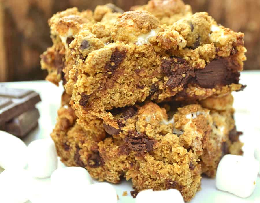 S'mores Cookie Bars | Indoor S'mores | Quick, Easy, Ooey, Gooey, Chewy, Crumbly and Delicious | Ready in 30 Minutes | craftycookingmama.com
