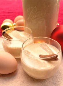 Boozy Eggnog made without the raw eggs | Enjoy this thick, creamy & delicious drink made with heated eggs, cream, brandy and rum | A holiday favorite | www.craftycookingmama.com