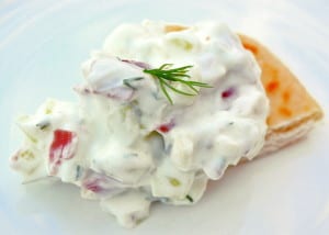 Greek Gyro Dip | Substitute Dried Beef for Shaved Lamb | Who doesn't love a gyro drenched in tzhaki sauce? A simple & authentic tasting recipe | www.craftycookingmama.com