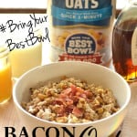 Bacon, Maple, Brown Sugar and Walnut Oats Oatmeal | #BringYourBestBowl | www.craftycookingmama.com