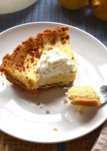 Sweet, creamy & tart lemon pie - the filling needs only 3 ingredients | Soo easy to make | Rich & delicious | www.craftycookingmama.com