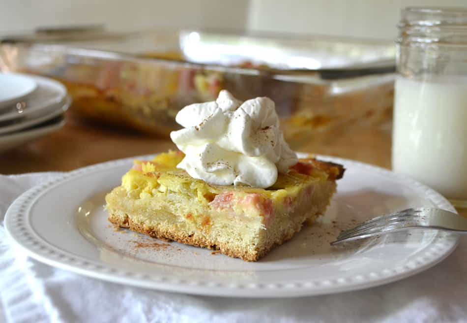 Rhubarb Kuchen | A German Rhubarb & Custard Yeast Cake | www.craftycookingmama.com