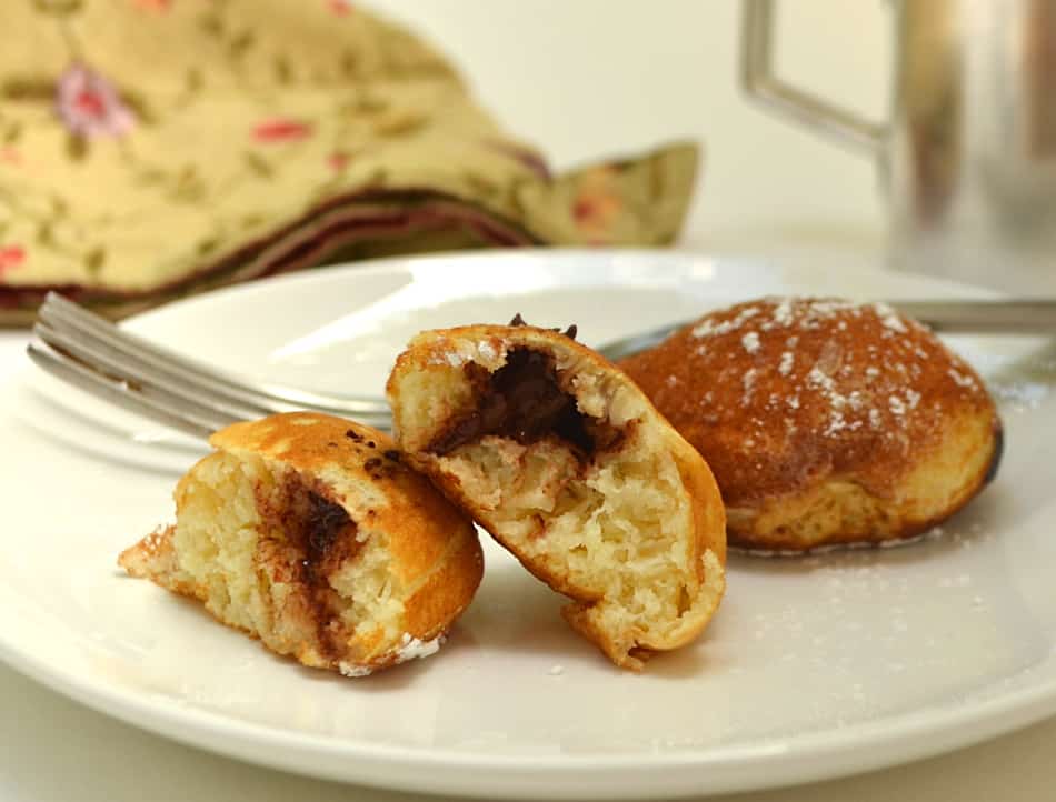Ebelskivers - Danish Pancake Bites - Filled with jams & chocolate chips