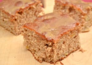 A light & fluffy apple cake with a sweet buttery caramel glaze. Easy, simple & delicious | www.craftycookingmama.com