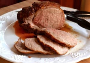 Quick Pork Roast cooked at high temperature & Salt Crusted Boiled Baby Potatoes | www.craftycookingmama.com