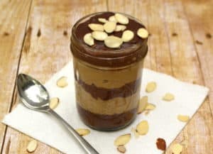 Dairy-free, Vegan Homemade Chocolate & Peanut Butter Pudding Parfait made with Silk Almond Milk & simple on hand ingredients | www.craftycookingmama.com