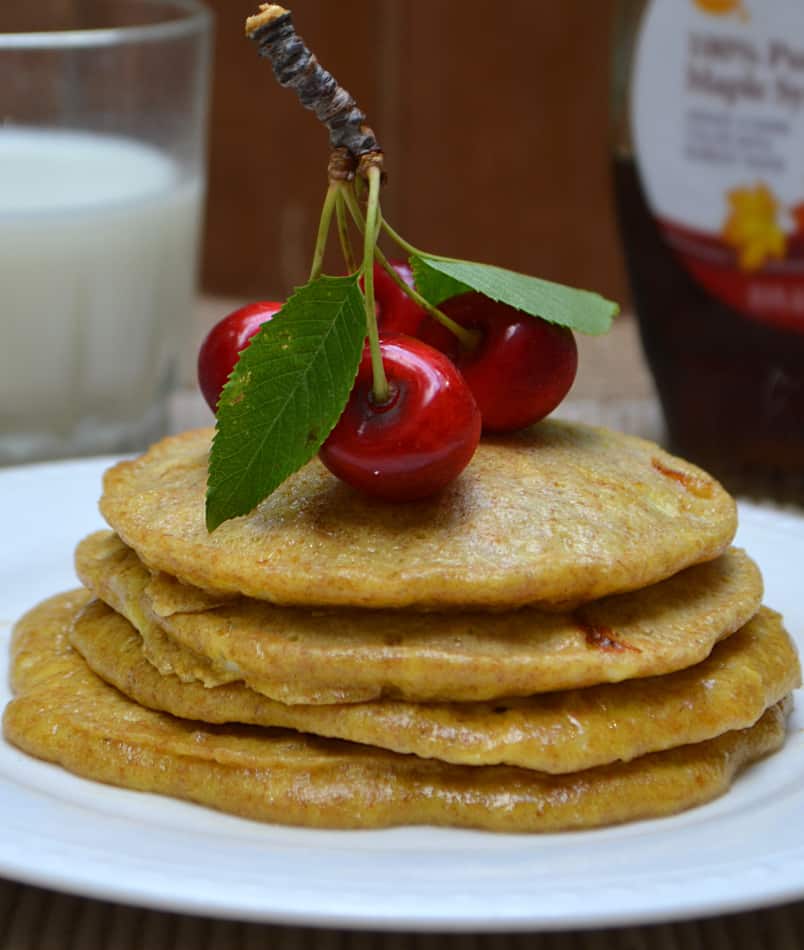 Whole Wheat Cottage Cheese Pancakes - Sugar Free & No All-Purpose Flour | www.craftycookingmama.com