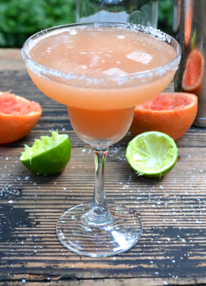 The Perfect Grapefruit Margarita.  We're going back to basics here.  A grapefruit, a lime, tequila and perhaps a drizzle of agave. Cheers | www.craftycookingmama.com