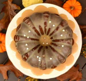 Pumpkin Bundt Cake with Brown Butter Icing Drizzle | www.craftycookingmama.com