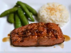 Moist & Flavorful Alaska Salmon Poached in Soy Sauce, Garlic & Ginger.  Takes less than 15 minutes to make | www.craftycookingmama.com