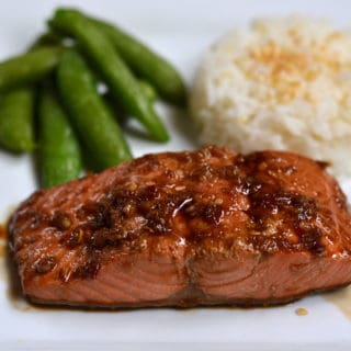 Moist & Flavorful Alaska Salmon Poached in Soy Sauce, Garlic & Ginger.  Takes less than 15 minutes to make | www.craftycookingmama.com