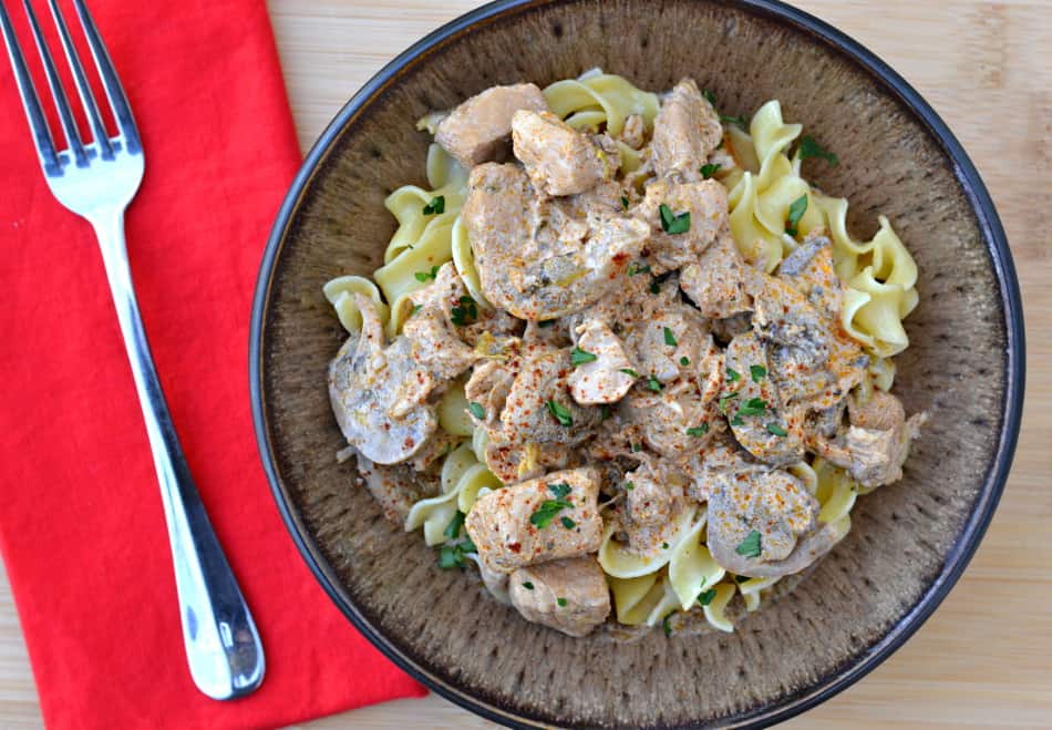 Hungarian Pork Paprikash | Tender Pork Chunks in a Rich, Creamy, Flavorful Sauce | www.craftycookingmama.com