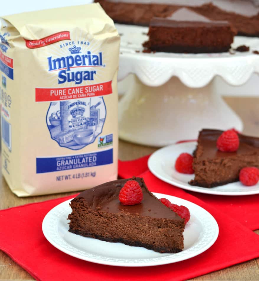 Rich & Creamy Chocolate Ricotta Cheesecake made with Imperial Sugar #Choctoberfest