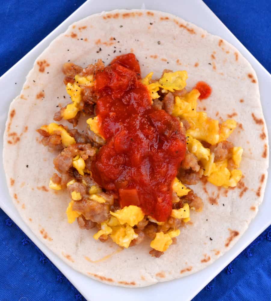 Quick & easy Sausage, Egg & Cheese Breakfast Tacos
