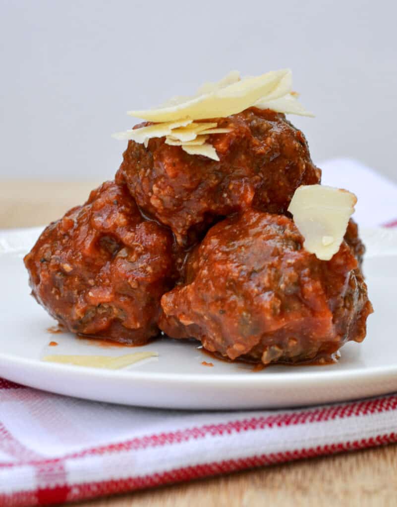 Venison Meatballs Topped With Parmesan Cheese