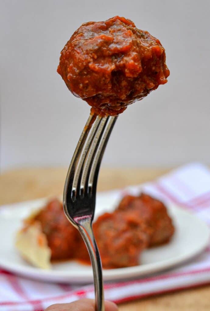Meatball on Fork